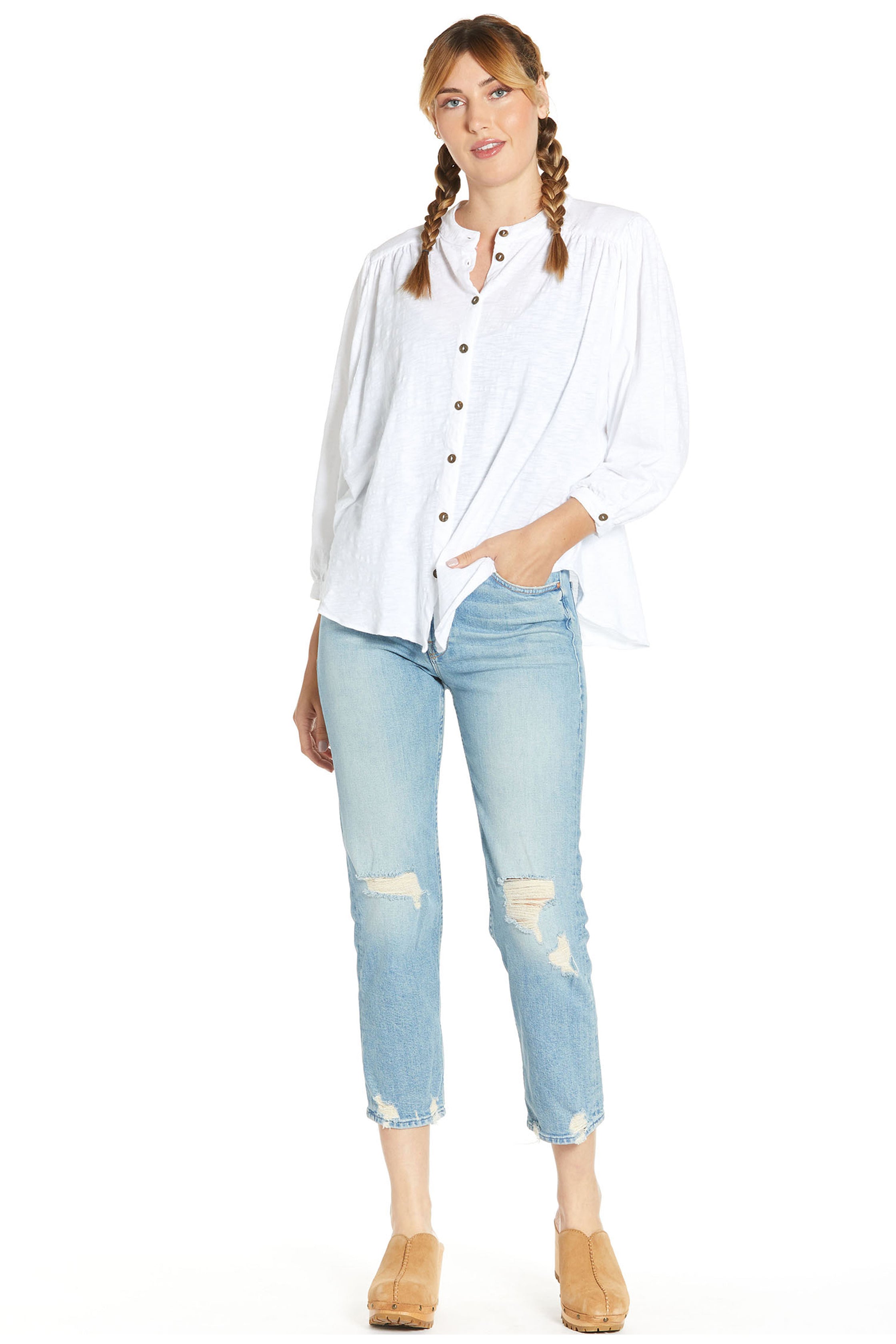 Organic Cotton Slub Ojai Blouse